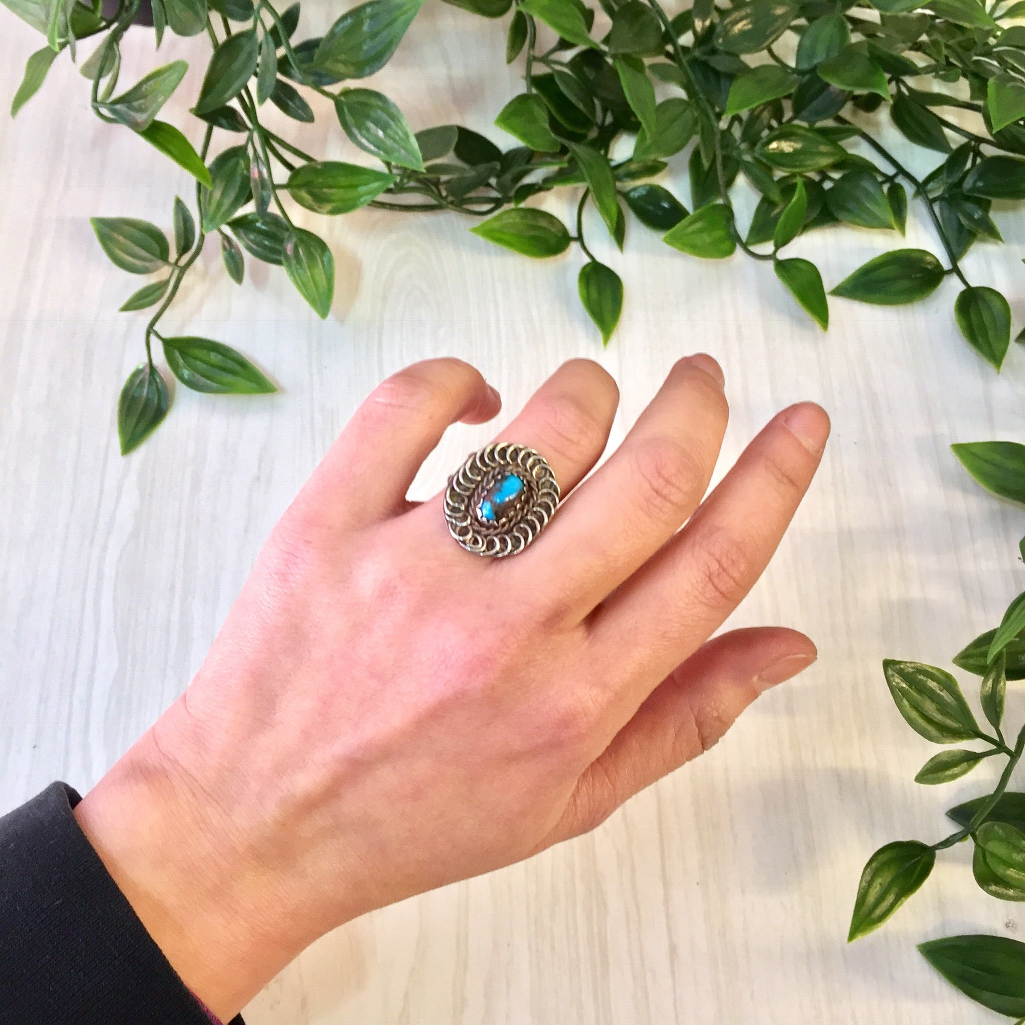 Vintage Silver Ring | Turquoise Ring | Silver and Turquoise | Blue Jewelry | Vintage Jewelry | Statement Ring | Sterling Silver | Turquoise