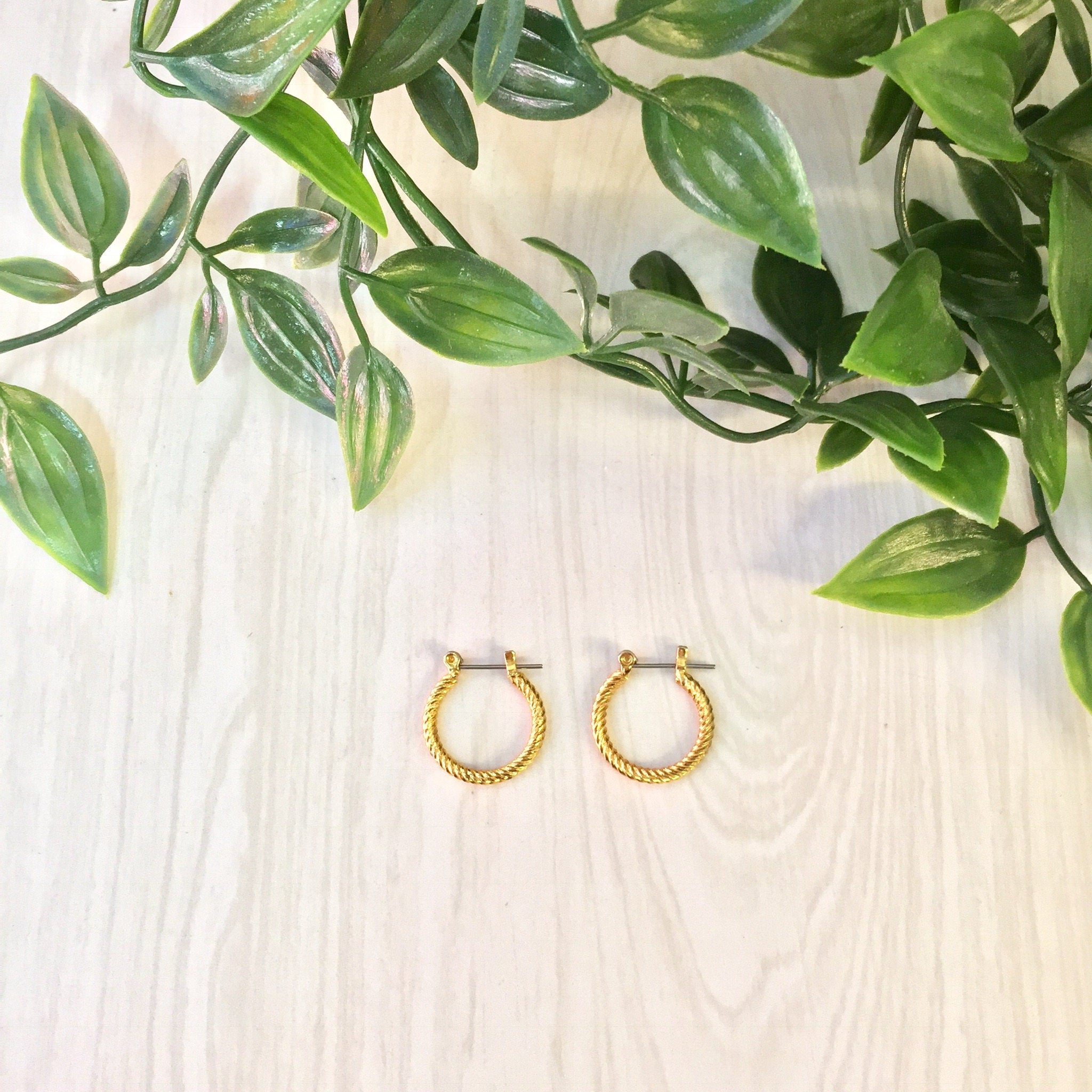 Vintage Hoop Earrings | Gold Tone Earrings | Small Hoops | Gold Hoops | Vintage Jewelry | Gold | Costume Jewelry | Valentines Day | Earrings