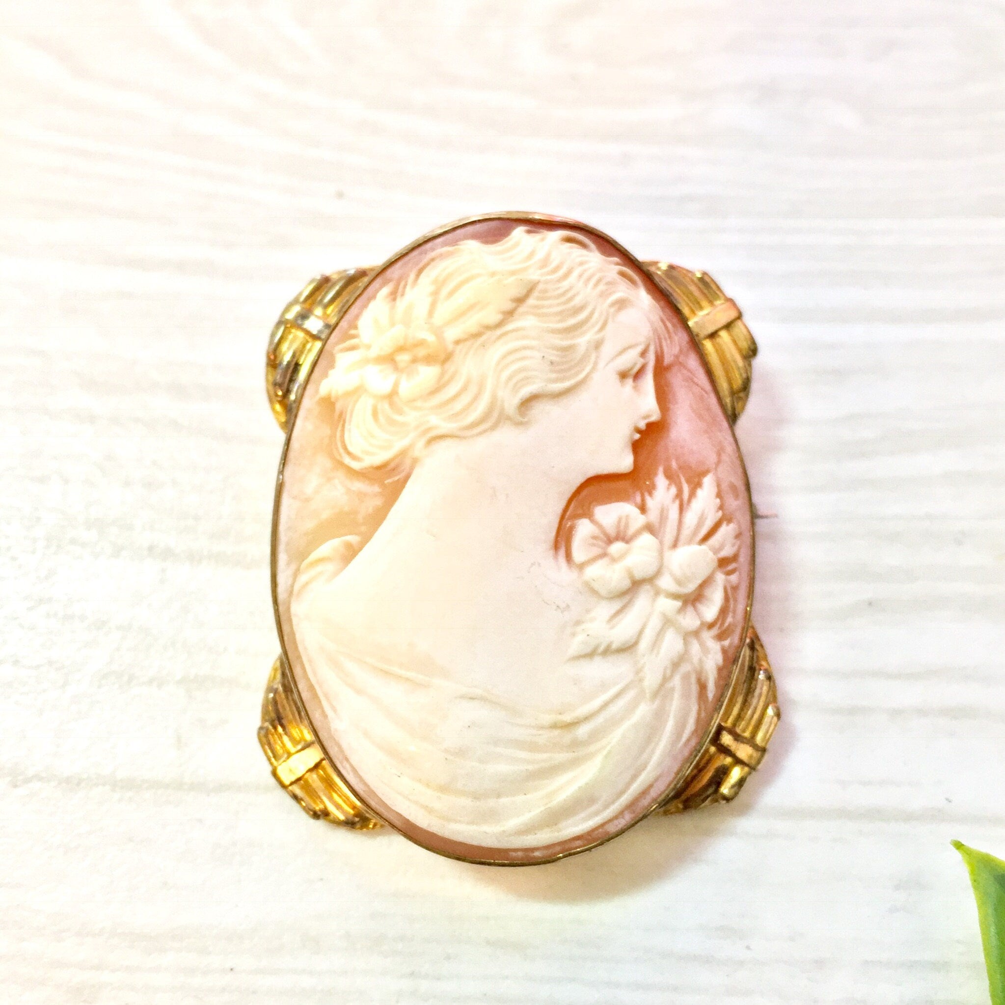 Vintage Cameo Brooch | Cameo Jewelry | Vintage Jewelry | Gold Filled | 10 Karat | Yellow Gold | Brooch | Pin | Cameo | Gold | Valentines Day