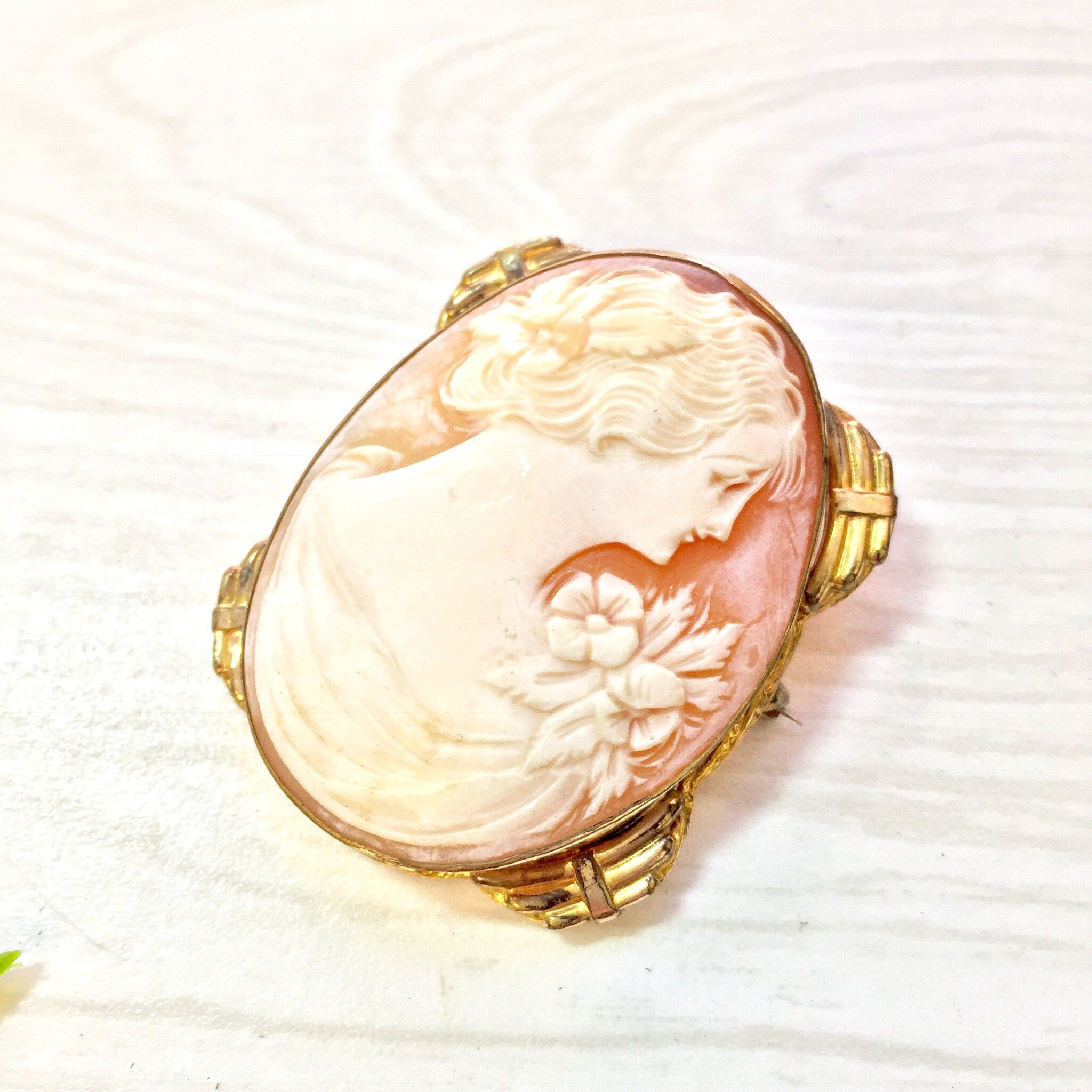 Vintage Cameo Brooch | Cameo Jewelry | Vintage Jewelry | Gold Filled | 10 Karat | Yellow Gold | Brooch | Pin | Cameo | Gold | Valentines Day