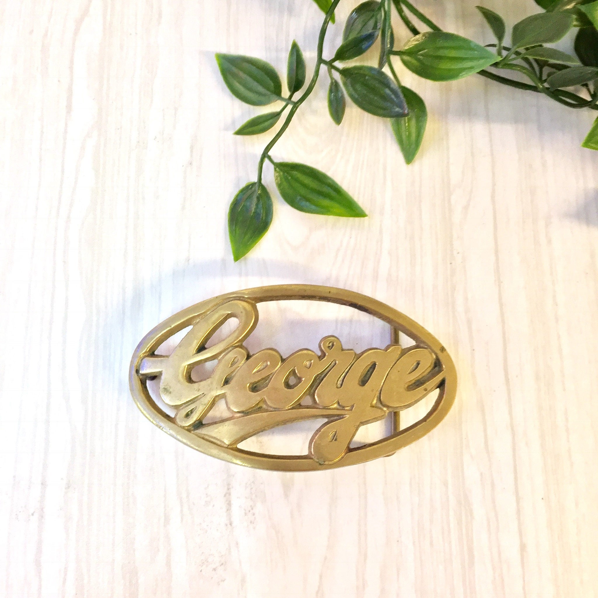 Brass Belt Buckle | Name Belt Buckle | George | Vintage Belt Buckle | George Buckle | Monogram | Solid Brass | Belt | Buckle | Accessory