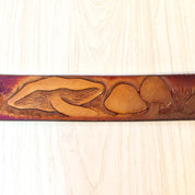Vintage Leather Belt | Leegin Leather | Leegin Belt | Brown Leather belt | Brass Buckle | Mushroom Belt | Hippie | Bohemian | Tooled Belt |