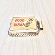 Vintage Mahjong Tile Pendant | Sterling Silver and Mahjong Tile Pendant | Vintage Pendant | Mah Jongg Tile Jewelry | Vintage Sterling Silver