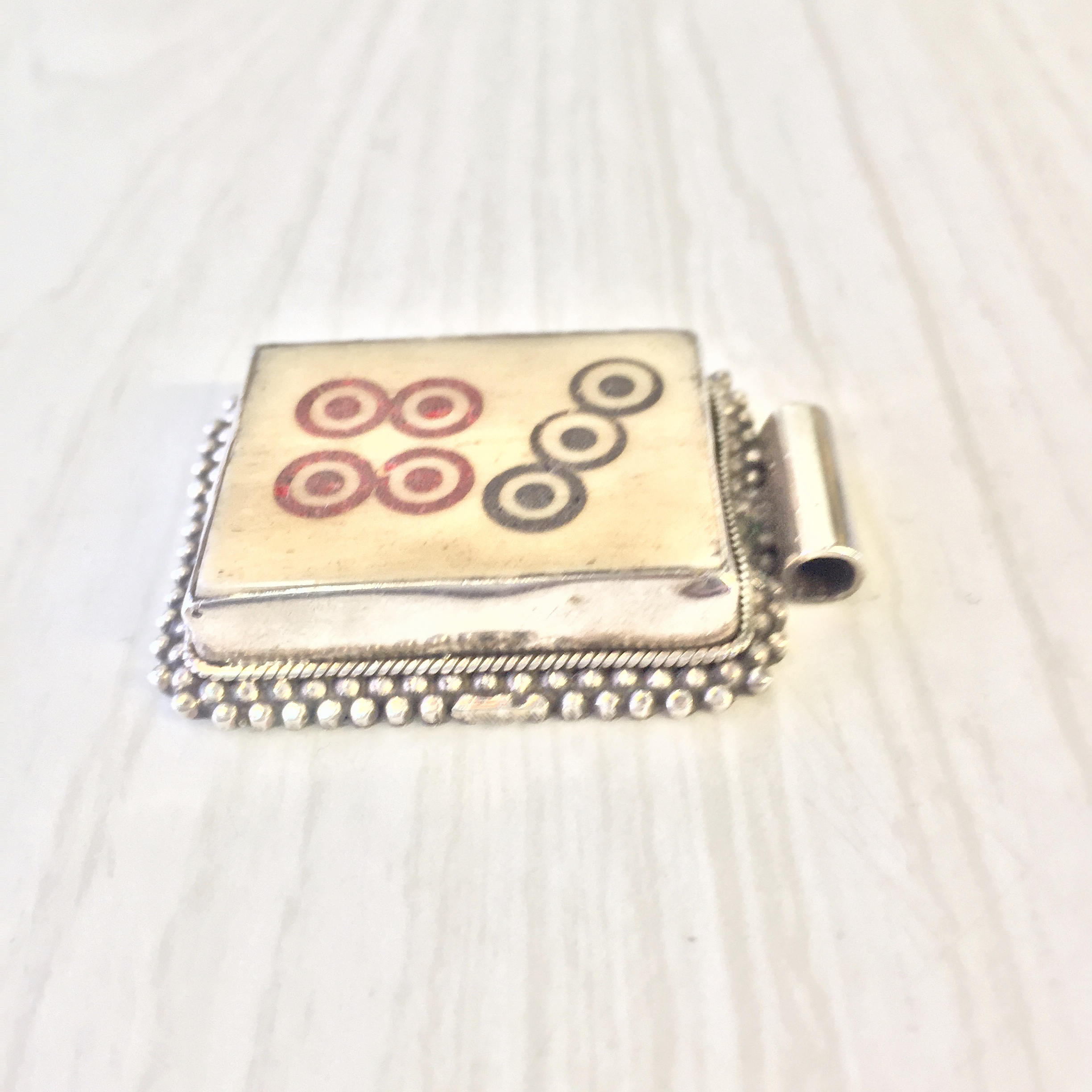 Vintage Mahjong Tile Pendant | Sterling Silver and Mahjong Tile Pendant | Vintage Pendant | Mah Jongg Tile Jewelry | Vintage Sterling Silver