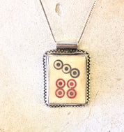 Vintage Mahjong Tile Pendant | Sterling Silver and Mahjong Tile Pendant | Vintage Pendant | Mah Jongg Tile Jewelry | Vintage Sterling Silver
