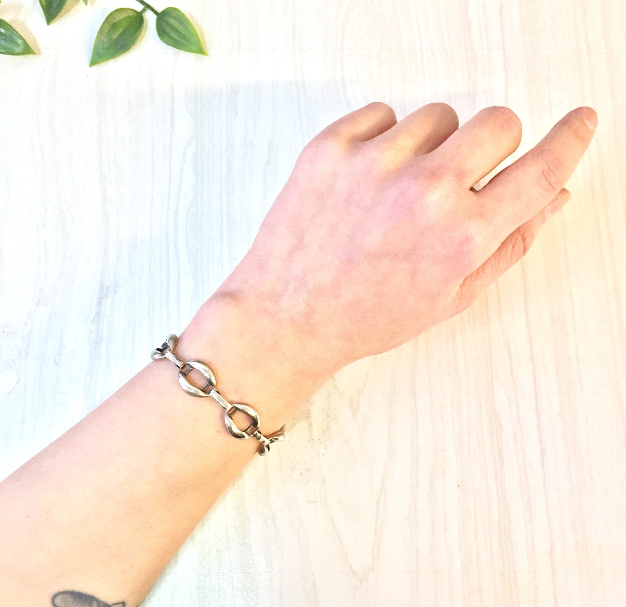 Vintage Silver Bracelet | Link Bracelet | Vintage Jewelry | Sterling Silver | Valentines Day | Simple Bracelet | Silver | Jewelry | Bracelet