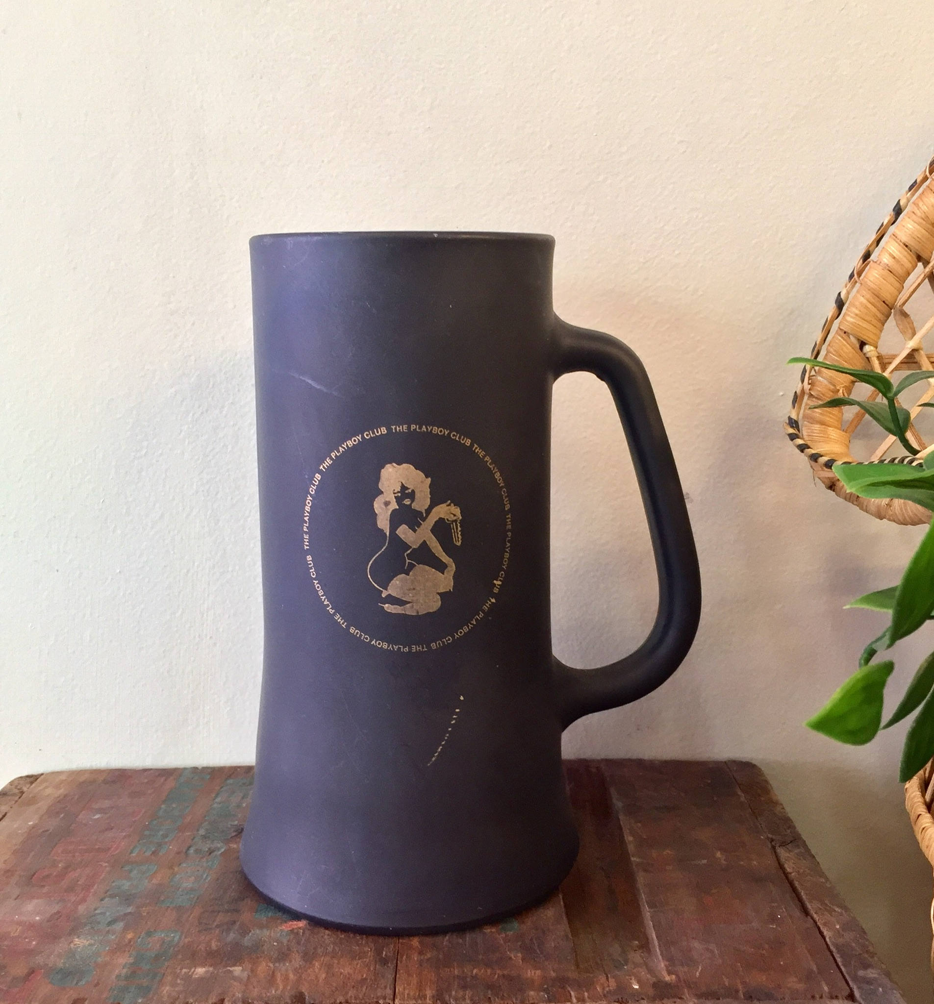 Tall Black Playboy Beer Mug | Playboy Coffee Mug | Matte Black Mug | Burlesque | Strip Tease | The Playboy Club | Beer | tea | Bar | Playboy