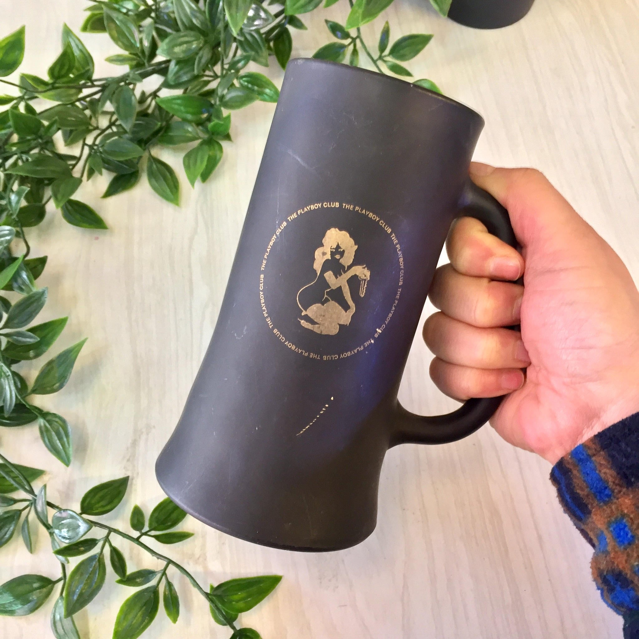 Tall Black Playboy Beer Mug | Playboy Coffee Mug | Matte Black Mug | Burlesque | Strip Tease | The Playboy Club | Beer | tea | Bar | Playboy