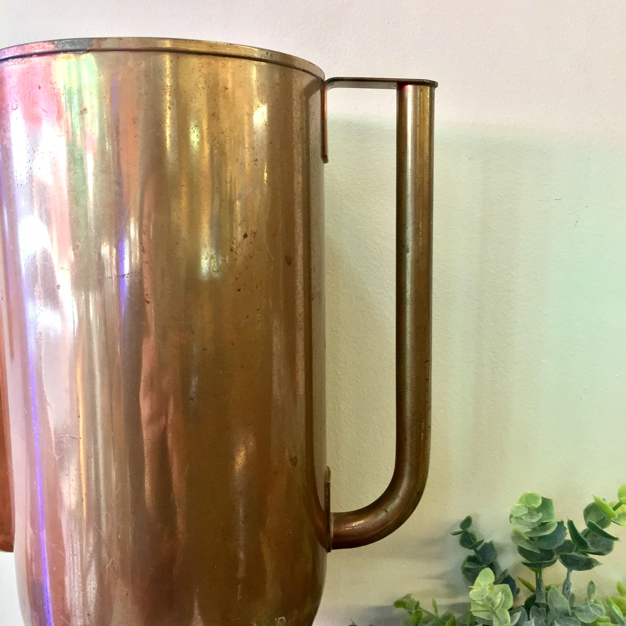 Large Copper Water Pitcher | Vintage Water Pitcher | Copper Home Decor | Vintage Home Decor | Industrial Style | Large Water Vessel | Gift