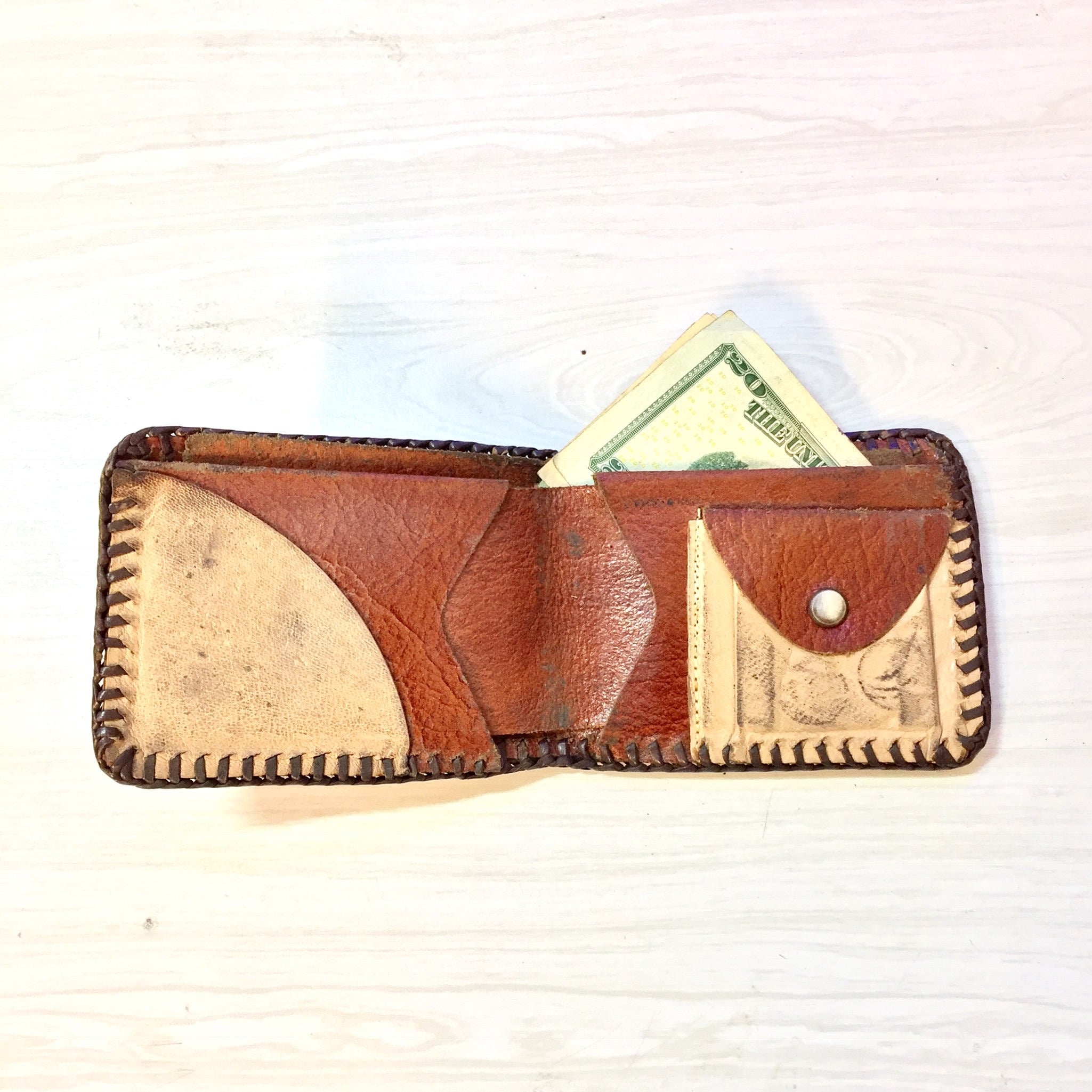 Vintage Leather Wallet | Hand Tooled Leather | Hand Made Wallet | Brown Leather Wallet | Floral Wallet | Floral Design | Wallet | Money