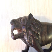Hand Carved Ebony Wood Lion | Lion Wood Carving | Solid Wood Lion | Mantle Piece | | Bohemian Home Decor | Lion Decor |