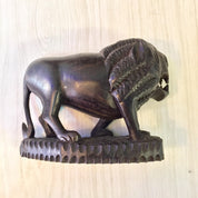 Hand Carved Ebony Wood Lion | Lion Wood Carving | Solid Wood Lion | Mantle Piece | | Bohemian Home Decor | Lion Decor |