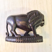 Hand Carved Ebony Wood Lion | Lion Wood Carving | Solid Wood Lion | Mantle Piece | | Bohemian Home Decor | Lion Decor |