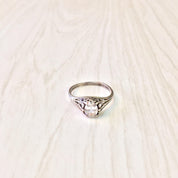 Art Deco Sterling Silver Ring with Cubic Zirconia | Art Deco Jewelry | Sterling Silver Ring | Engagement Ring | Filagree | Cubic Zirconia |
