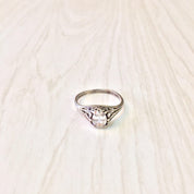 Art Deco Sterling Silver Ring with Cubic Zirconia | Art Deco Jewelry | Sterling Silver Ring | Engagement Ring | Filagree | Cubic Zirconia |