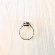 Art Deco Sterling Silver Ring with Cubic Zirconia | Art Deco Jewelry | Sterling Silver Ring | Engagement Ring | Filagree | Cubic Zirconia |