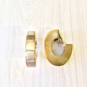 Gold Tone Costume Clip On Earrings | 80's Style | 80's Fashion | Clip On Earrings | Vintage Earrings | Gold Toned Metal | Holiday Gift Idea