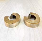 Gold Tone Costume Clip On Earrings | 80's Style | 80's Fashion | Clip On Earrings | Vintage Earrings | Gold Toned Metal | Holiday Gift Idea
