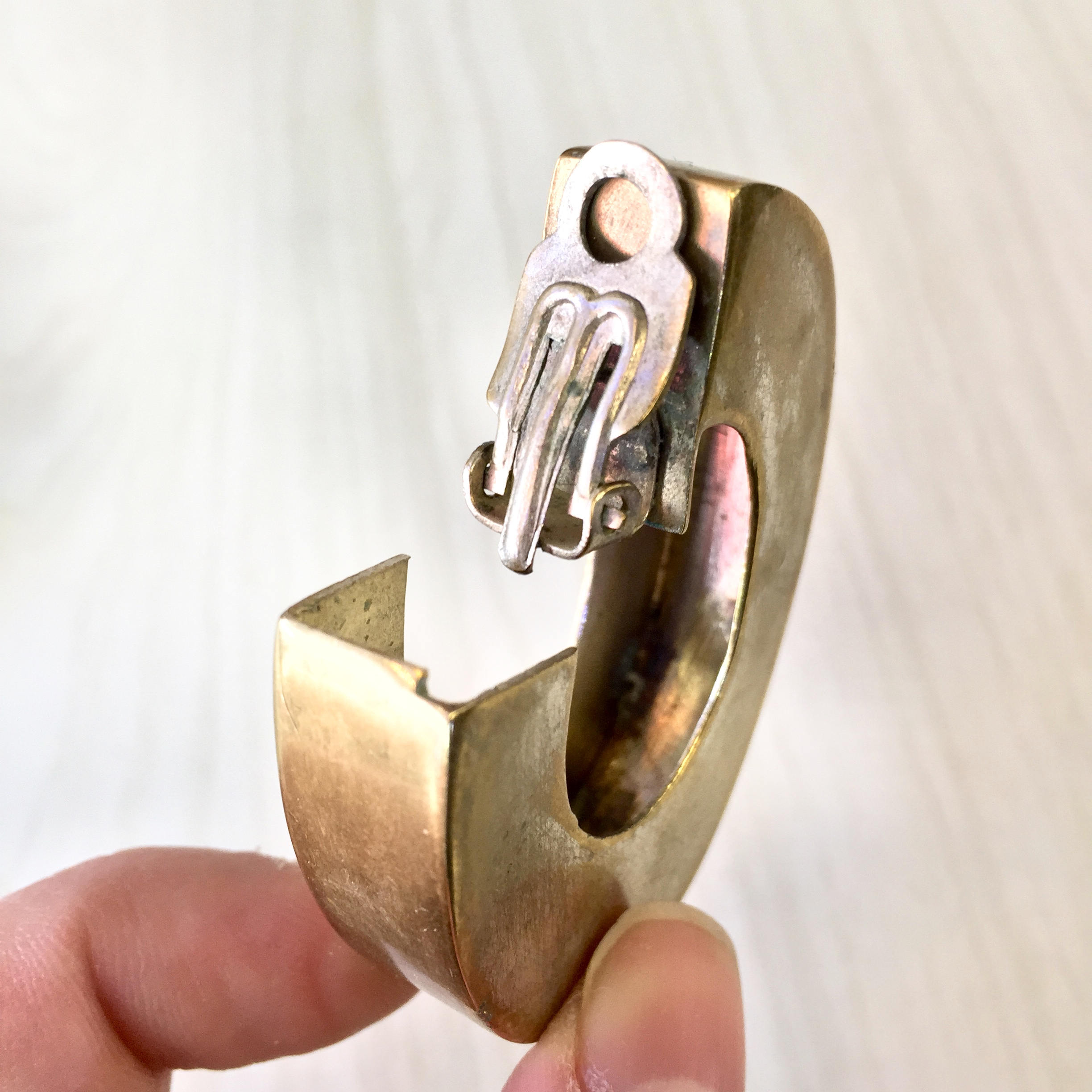 Gold Tone Costume Clip On Earrings | 80's Style | 80's Fashion | Clip On Earrings | Vintage Earrings | Gold Toned Metal | Holiday Gift Idea