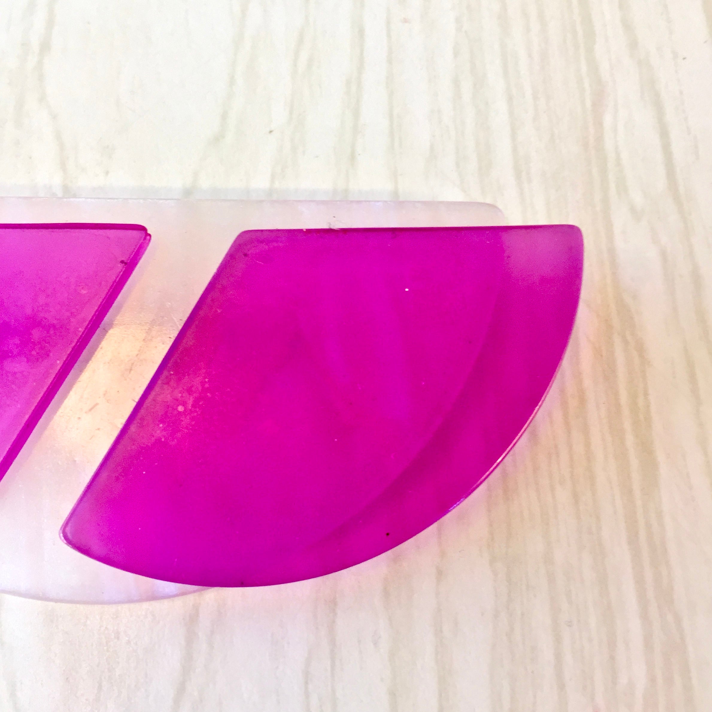 Vintage Plastic Pin in Abstract Design | Pink Pin | Abstract Pin | 80's Fashion | 80s Style | Large Brooch | Costume Jewelry | Holiday Gift