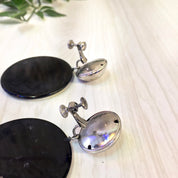 Vintage 1970's Clip On Earrings | Bullseye Earrings | Bullseye Design | Vintage Fashion | Black and White Earrings | Holiday Gift Idea