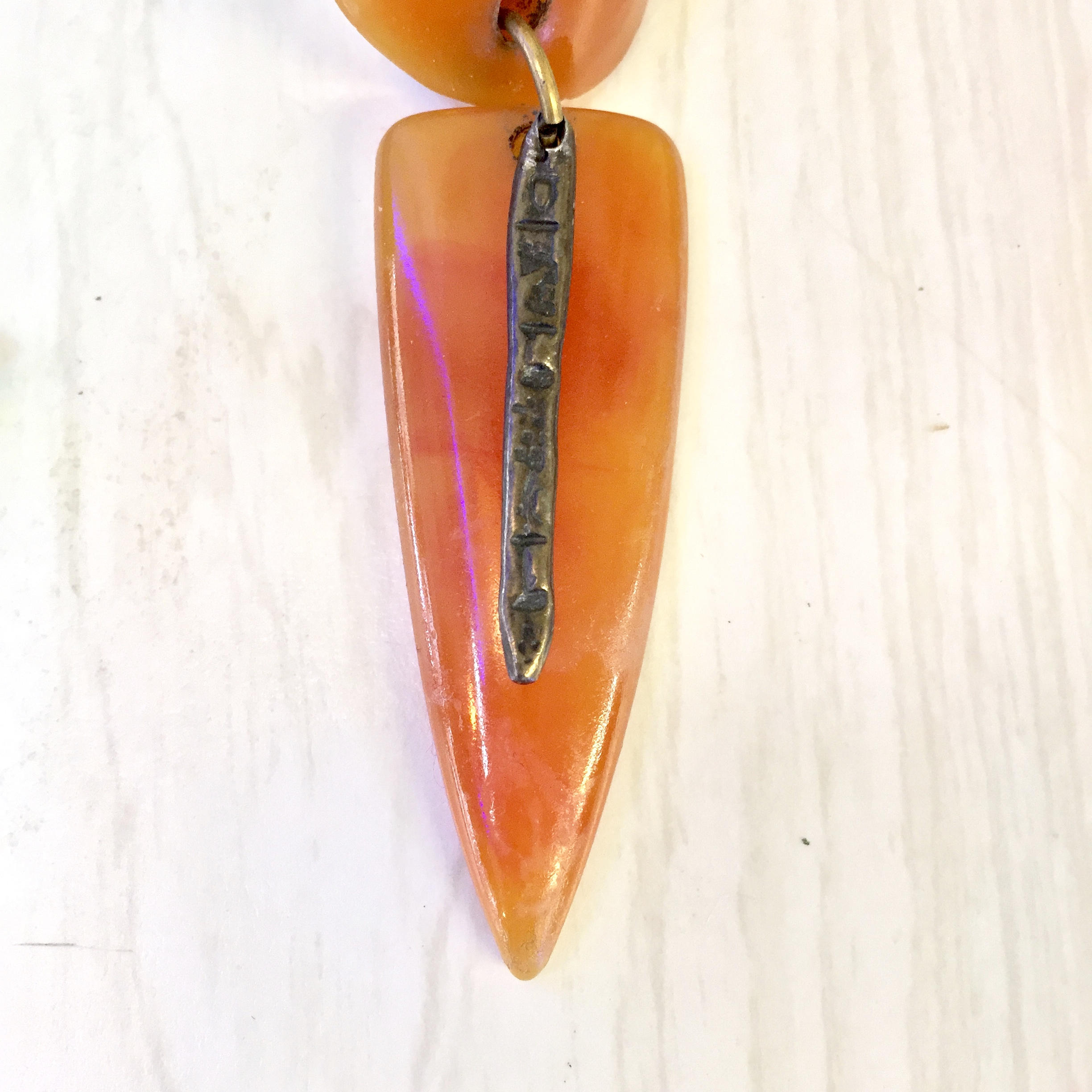 Vintage 1970's Clip On Earrings | Orange Plastic Earrings | Clip On Earrings | Vintage Fashion | | Holiday Gift Idea | Statement Jewelry