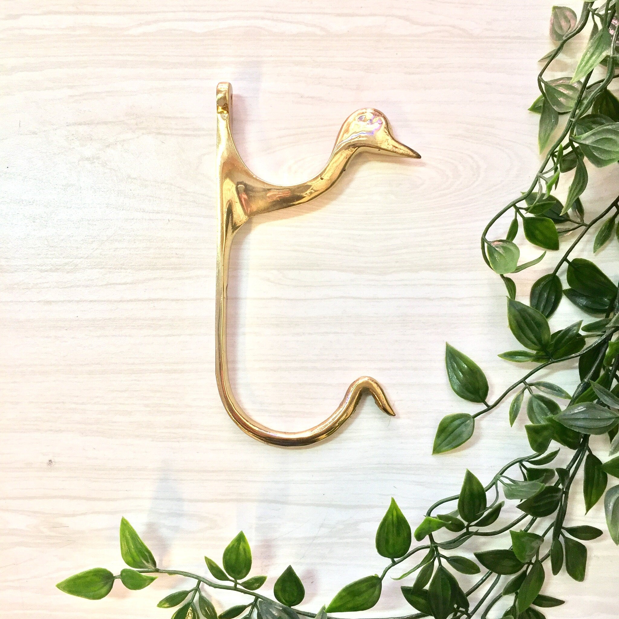 Brass Coat Rack | Vintage Home Decor | Vintage Brass | Bird Hook | Bird Coat Rack | Wall Hook | Duck | Bird | Brass | Purse Hook | Rack