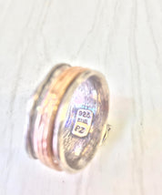 Vintage Sterling Silver Spinner Ring | Meditation Ring | Copper Detail | Hammered Sterling Silver Ring | Natural Stone Jewelry |Spinner Ring