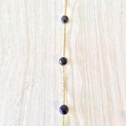 Vintage 14 Karat Gold and Black Onyx Necklace | 14K Yellow Gold | Vintage Gold Jewelry | Gold and Black | Cut Black Onyx | Vintage Necklace
