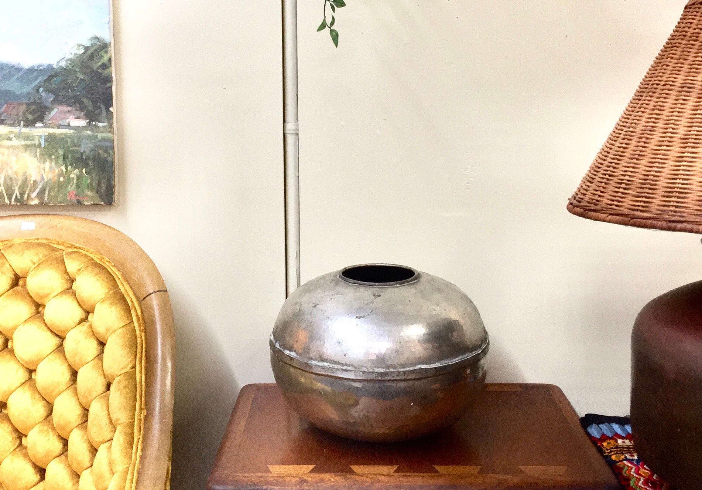 Hand Hammered Metal Planter | Metal Pot | Vintage Home Decor | Large Planter | Bohemian Home | Boho Decor | Home Decor | Holiday Gift Idea