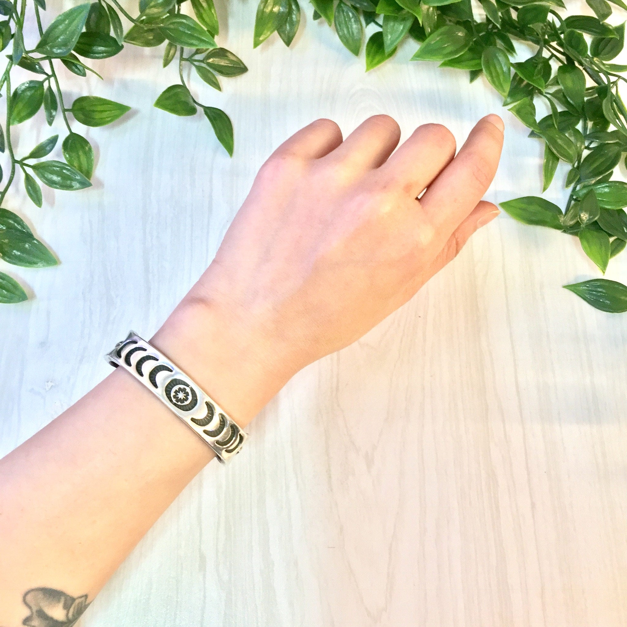Vintage Hopi Cuff | Silver Cuff Bracelet | Hopi Jewelry | Sun | Moon | Stars | Stamped Cuff | Rare Hopi Cuff | Vintage Jewelry | Gift Idea