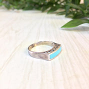 Vintage Silver Ring | Turquoise Ring | Vintage Jewelry | Turquoise Jewelry | Blue | Sterling Silver | Cut Out Ring | Turquoise | Vintage
