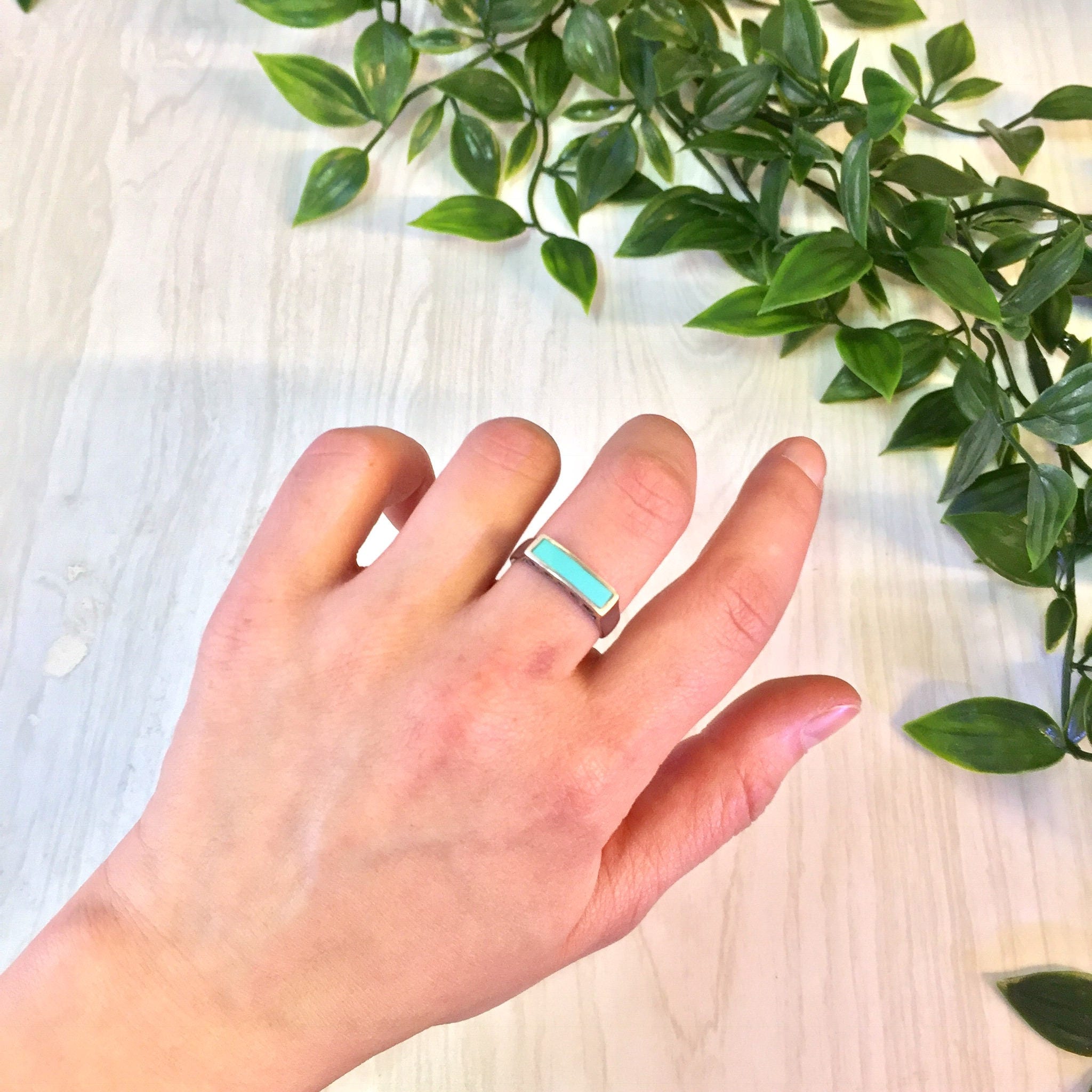 Vintage Silver Ring | Turquoise Ring | Vintage Jewelry | Turquoise Jewelry | Blue | Sterling Silver | Cut Out Ring | Turquoise | Vintage