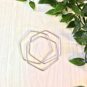 Vintage Silver Bracelet | Bangle Bracelet | Vintage Jewelry | Geometric Jewelry | Hexagon | Three Piece Bangle | Sterling Silver | Bracelet