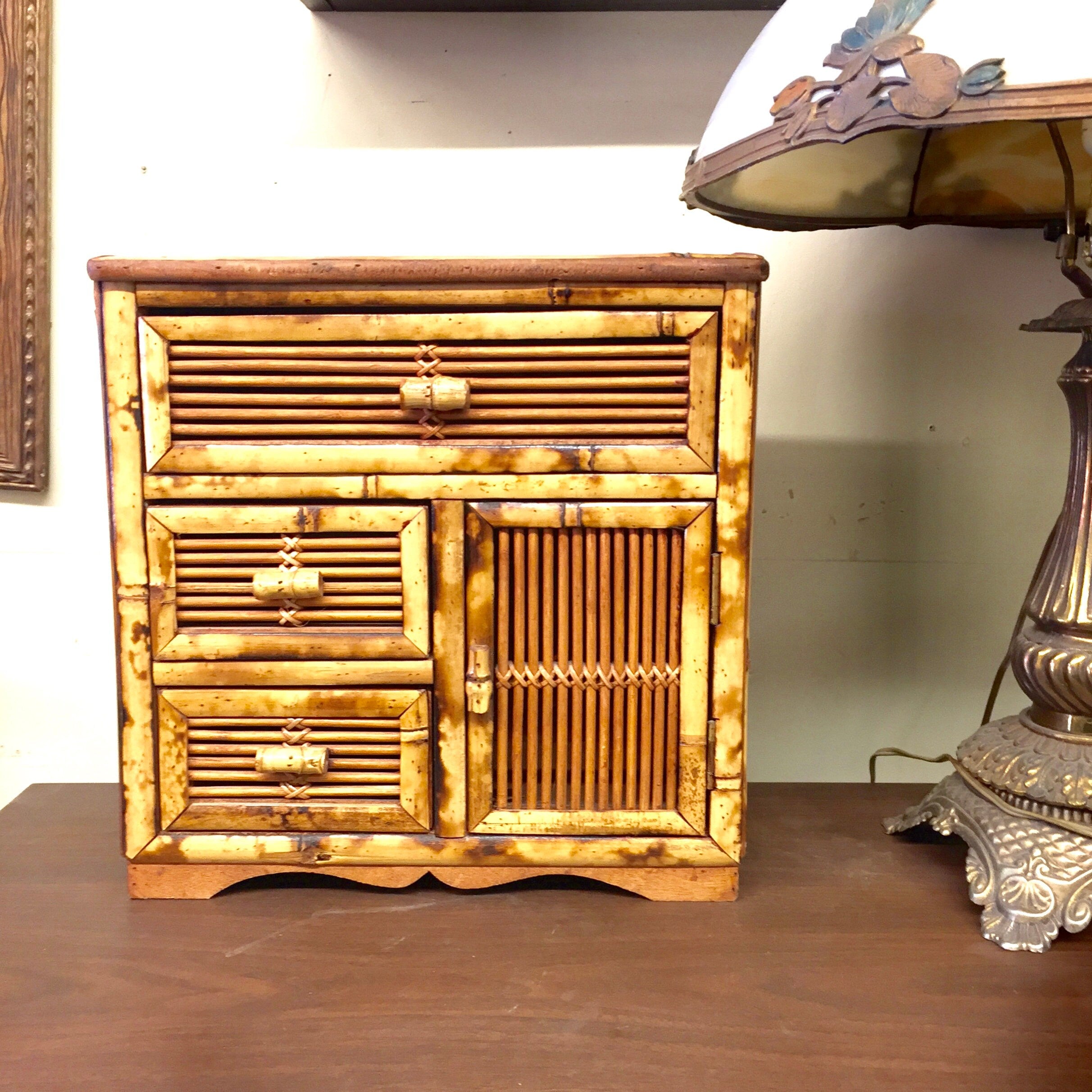 Vintage Bamboo Jewelry Box | Bamboo | Jewelry Storage | Vintage Storage Solution | Bohemian Home | Boho Style | Trinket Box | Bamboo Trinket