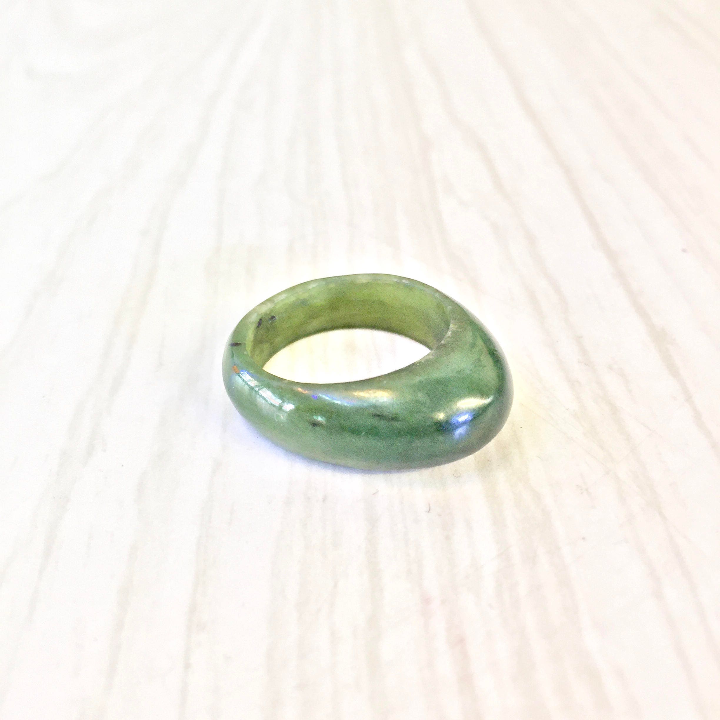 Vintage Green Bakelite Ring | Bakelite Jewelry | Marbled Green Bakelite | Vintage Ring | Green Ring | Marble Ring | Bakelite Collector