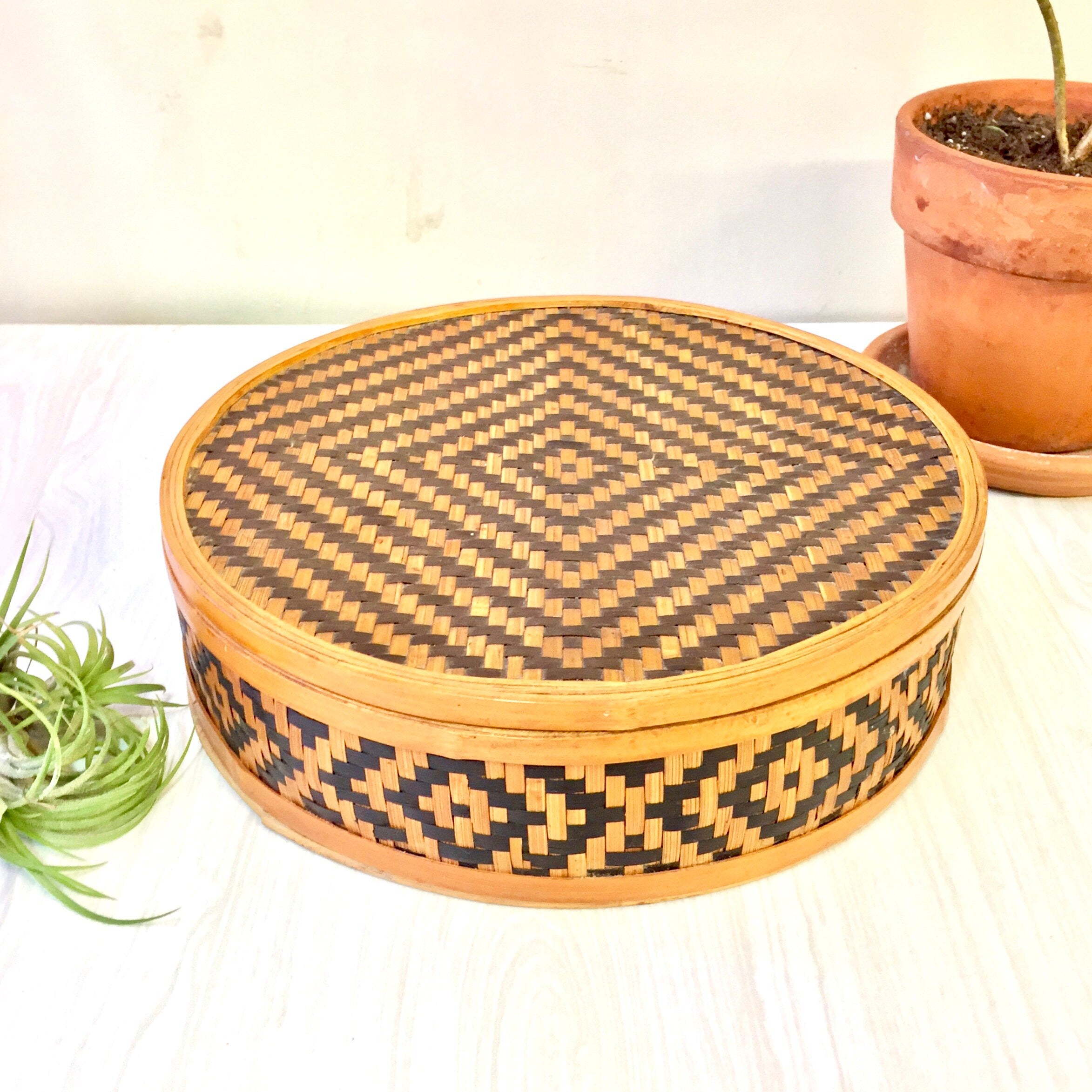 Vintage Chinese Steamer | Dumpling Steamer | Rice Steamer | Woven Basket | Woven Bamboo | Steam Box | Woven Steamer | Rustic Decor | Gift