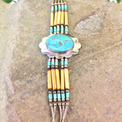Vintage Beaded Bracelet | Turquoise Bracelet | Beaded Jewelry | Vintage Jewelry | Sterling Silver | Multi Strand | Turquoise | Flower | Gift