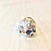 Sterling Silver Skull Ring with Sapphire Eyes | Sapphire Jewelry | Statement Ring | Sterling Silver Ring | Skull Jewelry | Blue Eyes