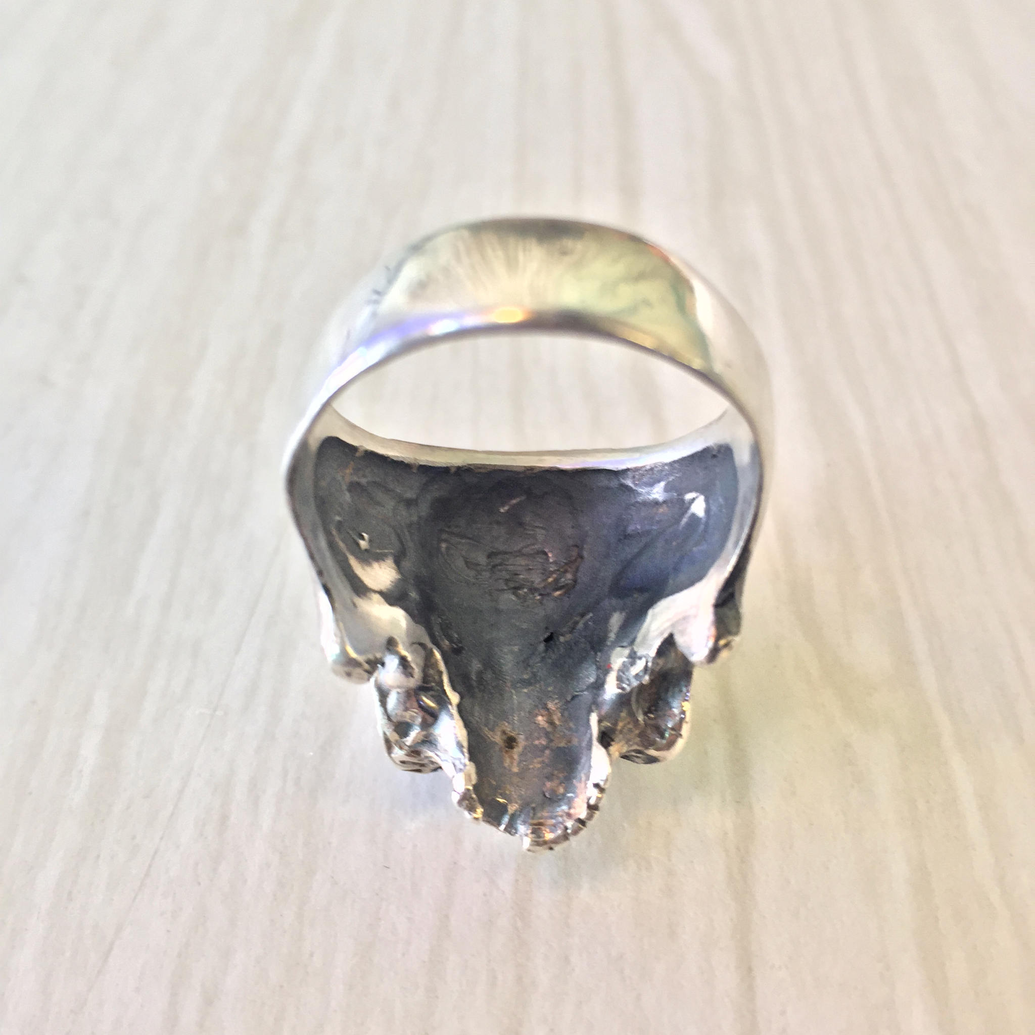 Sterling Silver Skull Ring with Sapphire Eyes | Sapphire Jewelry | Statement Ring | Sterling Silver Ring | Skull Jewelry | Blue Eyes