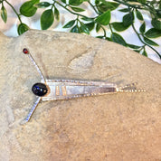 Vintage Silver Brooch | Abstract Jewelry | Vintage Jewelry | Sterling Silver | Black Onyx | Red Stone | Large Brooch | Pin | Texture | Gift