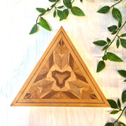 Vintage Wooden Box | Vintage Home Decor | Trinket Box | Handmade Box | Inlaid Wood Work | Triangle | Wood Box | Catch All Box | Mosaic |Gift