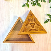 Vintage Wooden Box | Vintage Home Decor | Trinket Box | Handmade Box | Inlaid Wood Work | Triangle | Wood Box | Catch All Box | Mosaic |Gift