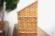 Vintage Wicker Mail Organizer | Office Mail Organizer | Woven Home Decor | Woven Organizer | Letters | Bills | Mail | Office Caddy |
