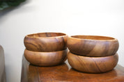Set of Four Wooden Bowls | Wood Carved Bowls | Wooden Serving Bowls | Salad Bowl | Vintage Bowl | Vintage Home Decor | Wood Bowl |
