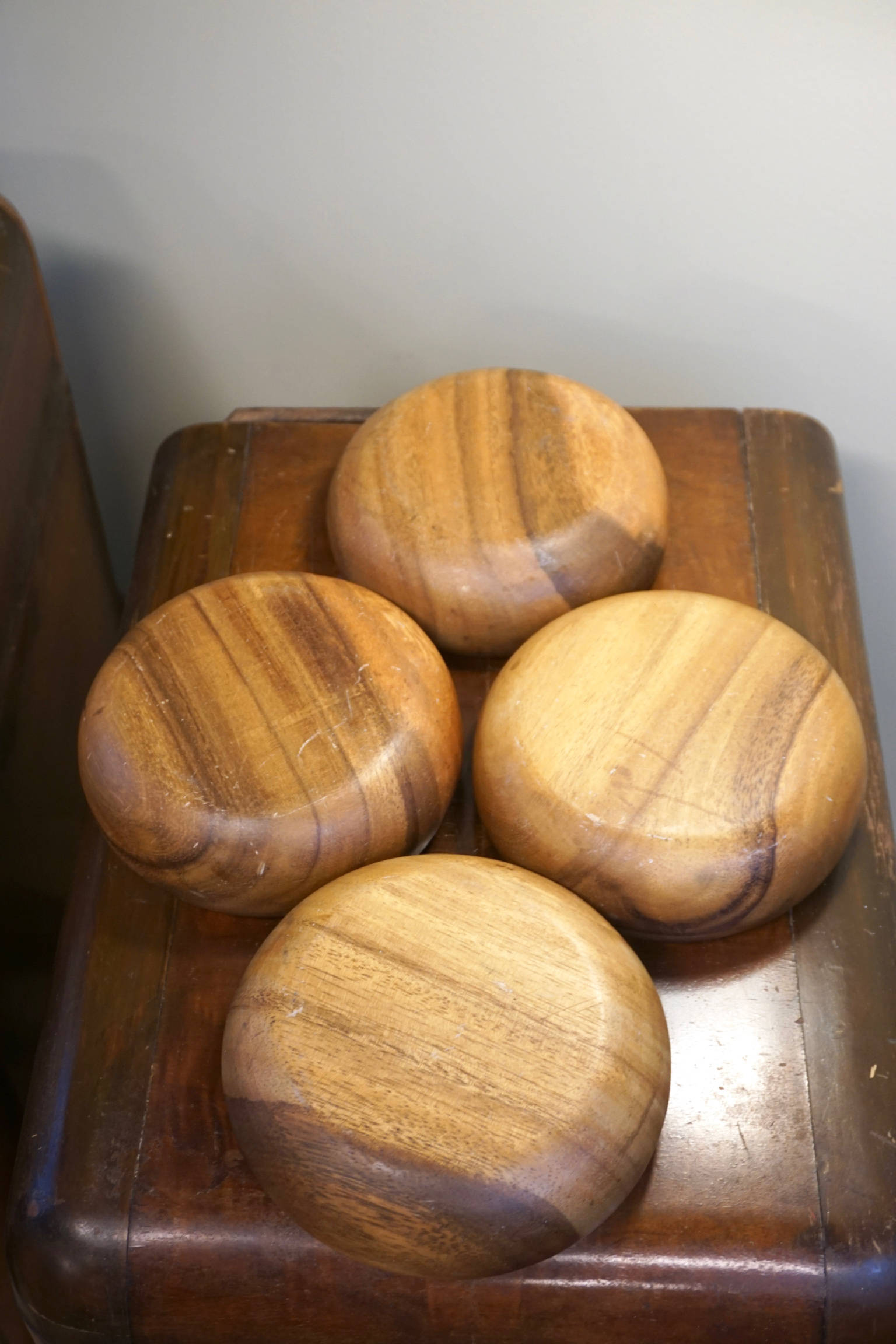 Set of Four Wooden Bowls | Wood Carved Bowls | Wooden Serving Bowls | Salad Bowl | Vintage Bowl | Vintage Home Decor | Wood Bowl |