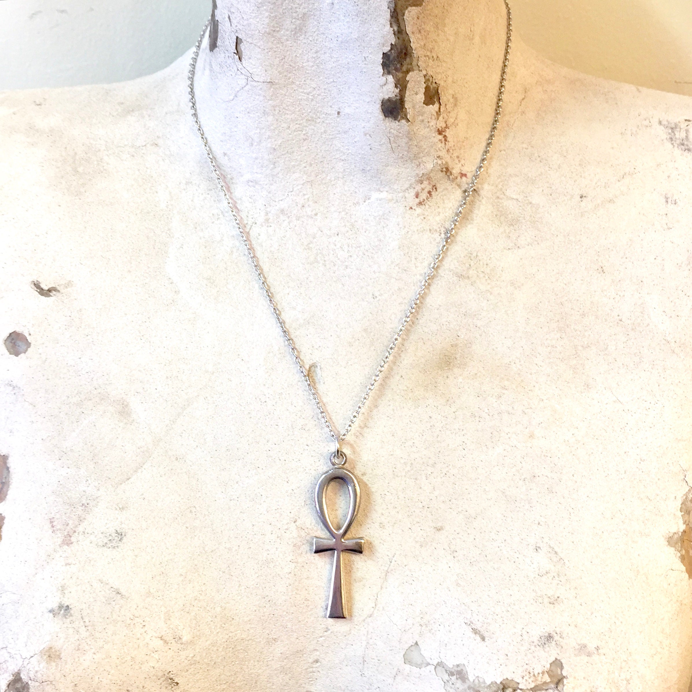 Sterling Silver Ankh Pendant | Egyptian Ankh | Silver Ankh Pendant | Vintage Pendant | Necklace | Egypt | Egyptian | Symbol of Life | Gift