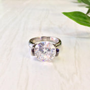 Vintage Silver Ring, Vintage Jewelry, Sterling Silver, Engagement Ring, Statement Jewelry, Cocktail Ring, Wedding Jewelry, Diamond, Gift