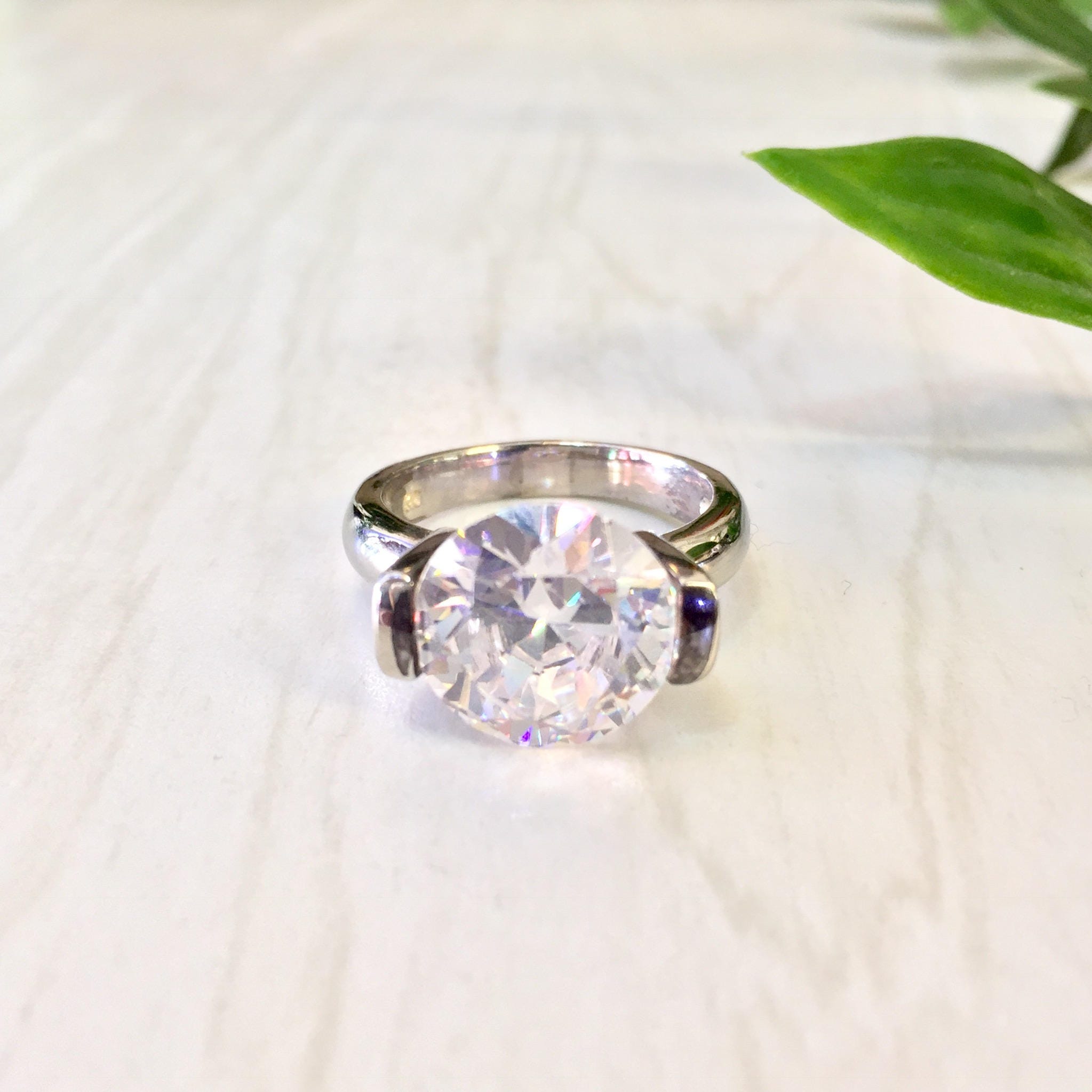 Vintage Silver Ring, Vintage Jewelry, Sterling Silver, Engagement Ring, Statement Jewelry, Cocktail Ring, Wedding Jewelry, Diamond, Gift