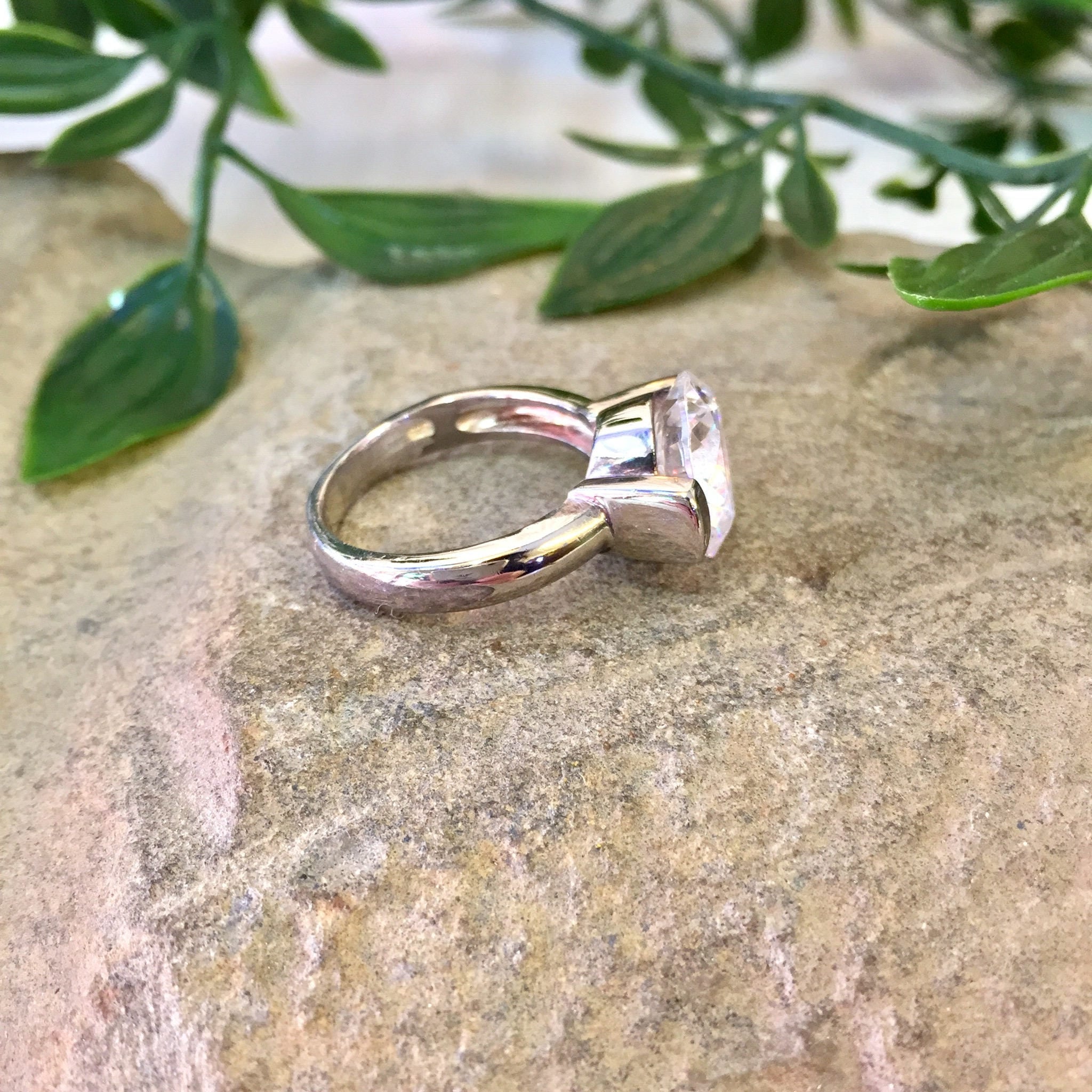 Vintage Silver Ring, Vintage Jewelry, Sterling Silver, Engagement Ring, Statement Jewelry, Cocktail Ring, Wedding Jewelry, Diamond, Gift
